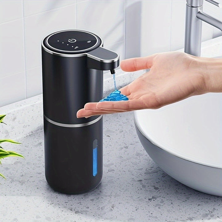 380mL Automatic Soap Dispenser with Touchless Sensor - Wall-Mounted, USB Rechargeable, Black Plastic Soap Dispenser for Bathroom, Kitchen, and Bathroom, Bathroom Soap Dispenser|Modern Soap Dispenser|Durable Plastic
