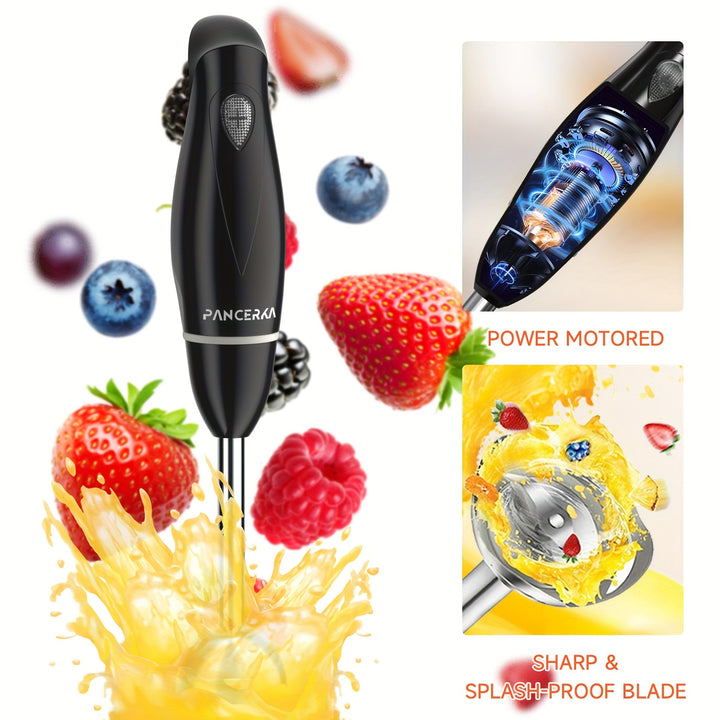 PANCERKA Powerful Immersion Blender, Electric Hand Blender 500 Watt, Detachable Base. Handheld Kitchen Gadget Blender Stick For Soup, Smoothie, Puree, Baby Food, 304 Stainless Steel Blades