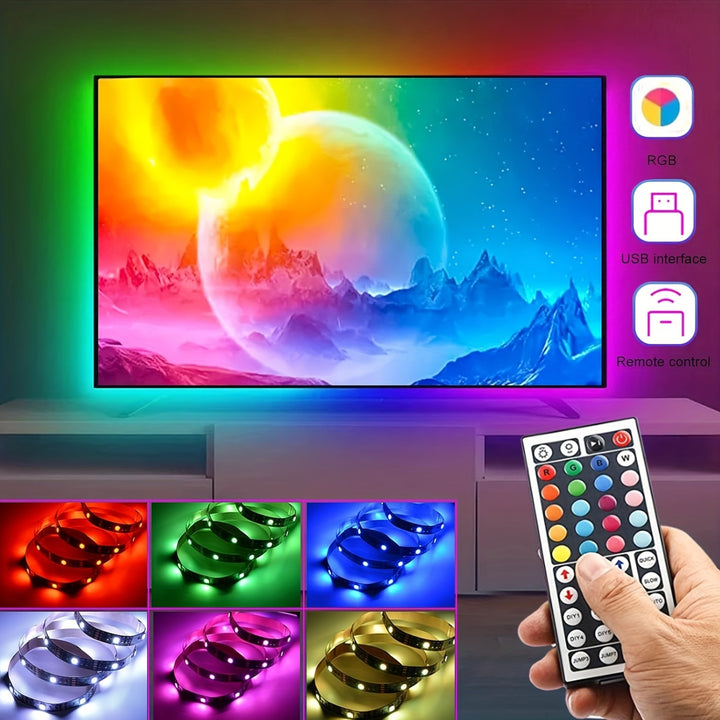 Wireless Control LED Strip Lights Infrared Remote RGB Lighting Decorationg Living Room Atmosphere Light Ribbon Flexible Lamp Decor String