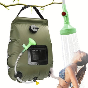 Portable 5 Gallon Solar Heated Shower Bag - Removable Hose And Switchable Shower Head For Outdoor Travel - Camping, Climbing, Hiking, Beach, And Swimming