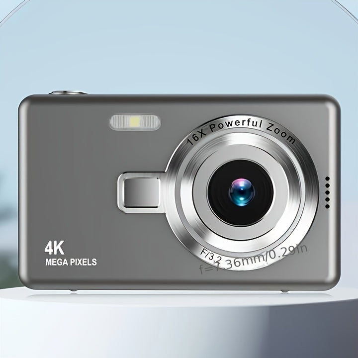 A Portable Student Camera With Auto-focus, FHD 1080P Resolution, 12 Million Pixels, 16x Digital Zoom, And A 2.4-inch TFT Screen.