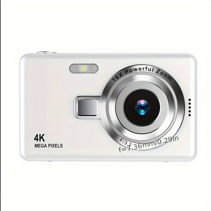 A Portable Student Camera With Auto-focus, FHD 1080P Resolution, 12 Million Pixels, 16x Digital Zoom, And A 2.4-inch TFT Screen.