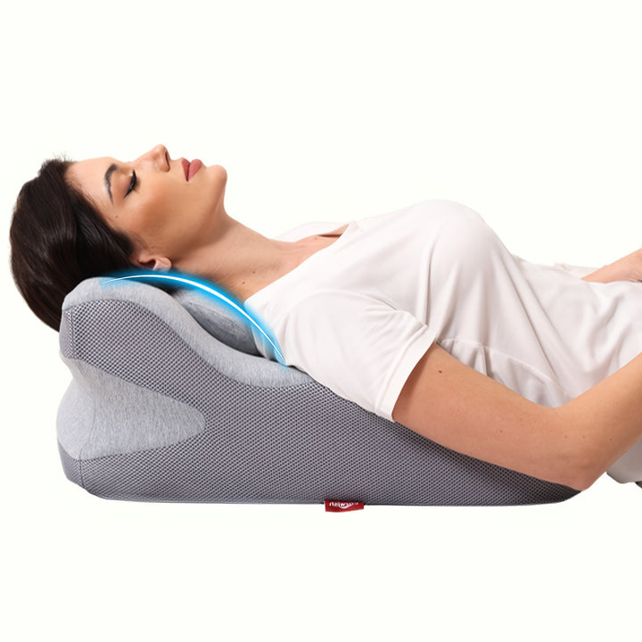 [Rebote Lento] Almohada en Forma de Cuña | Cojín en cuña con reposacabezas | Espuma de Rebote Lenta y Soportiva | Funda Lavable y Removible 50D | Para espalda, cuello y piernas | Multifuncional