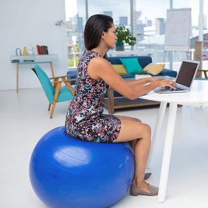 Exercise Yoga Ball For Workout Pilates Stability - Anti-Burst And Slip Resistant For Physical Therapy, Birthing, Stretching & Core Workout, Office Ball Chair, Flexible Seating, Home Gym