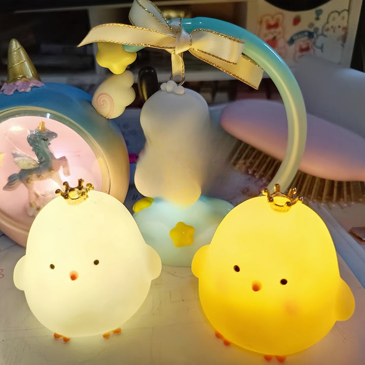 Charming Chick Night Light - Soft Glow, Battery-Powered, Perfect for Bedroom, Study & Office Decor - Ideal Gift for Friends, Family & Colleagues