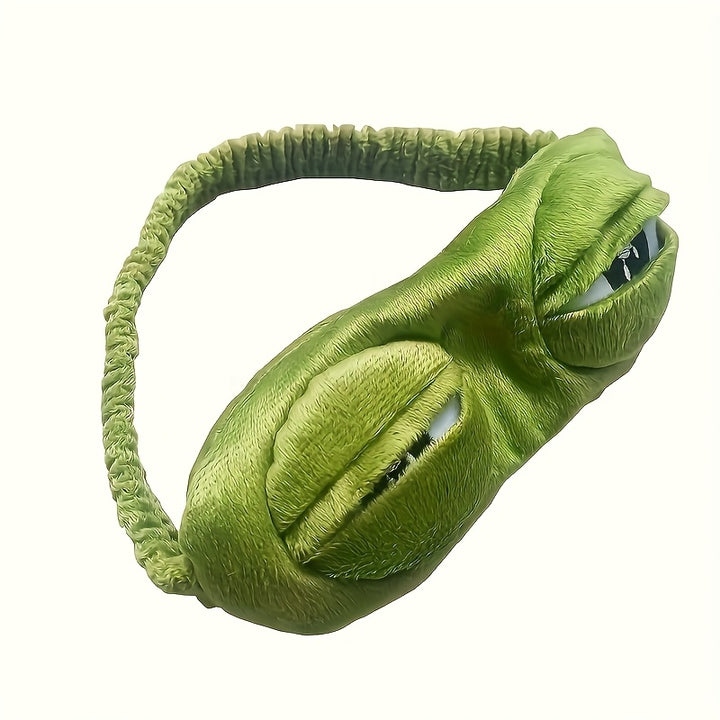 1 Cute Frog Cartoon Sleep Mask - Soft & Comfortable Stretch Eye Mask for Napping, Traveling & Resting - Battery-Free, Electricity-Free, Perfect for Youngsters & Adults