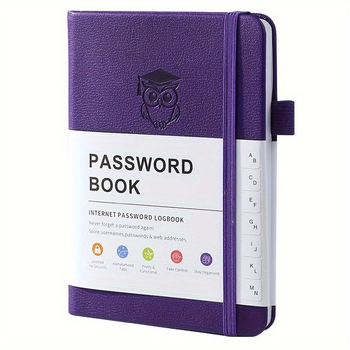 [Pocket Size Password Manager Notebook] Password book with letter labels. Hardbound password manager notebook for the elderly, Internet password log diary, computer and website login address manager, pocket size