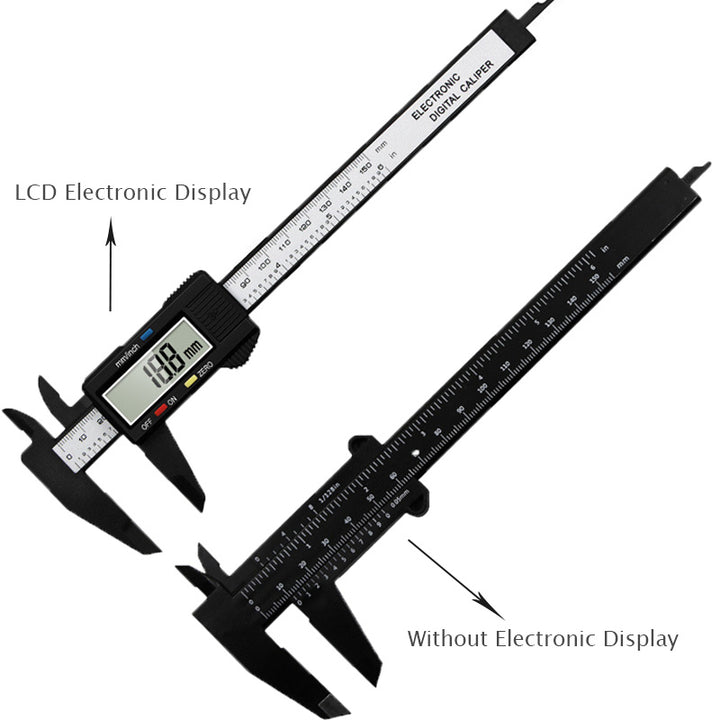 150mm Digital Caliper, Carbon Fiber Electronic Vernier Caliper Gauge Micrometer Measuring Tool Digital Ruler 100mm