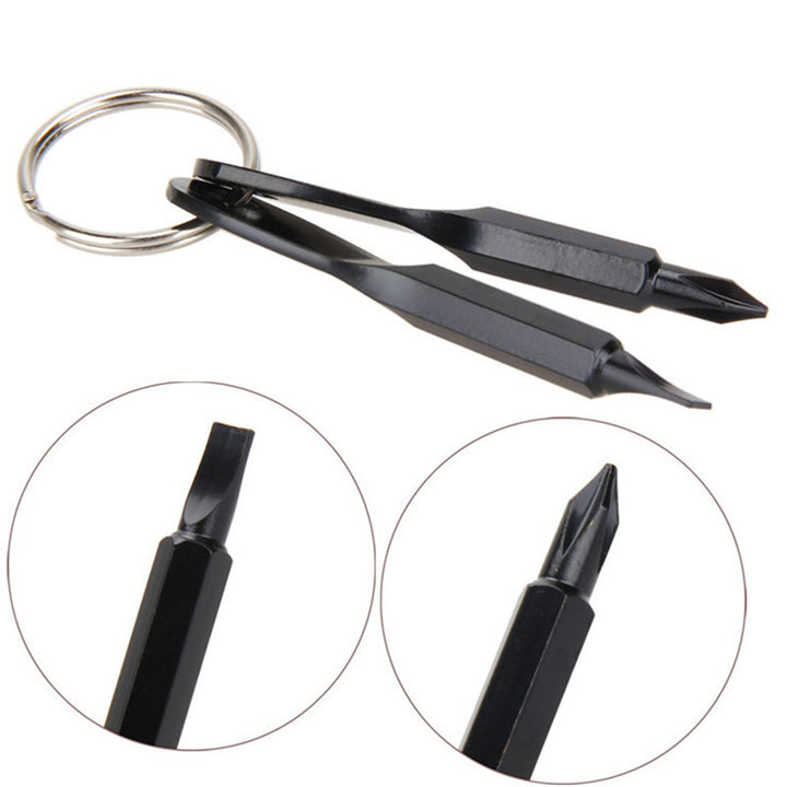 2pcs Mini Screwdriver Keychain - Compact Metal Tool for Everyday Use, No Electricity Needed