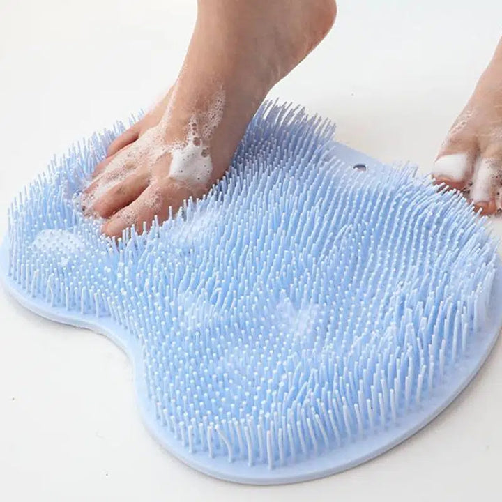 Dual-Texture Exfoliating 1pc Pink Scrubber Pad - Foot & Back, 11.8" - Non-Electric, Durable Plastic/Rubber, Ideal for Bathroom/Kitchen/Outdoor - Enhances Soap Suds Lathering