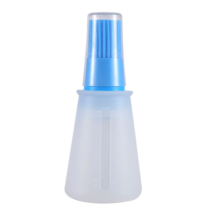 1pc Portable Silicone Oil Bottle With Brush Grill Oil Brushes Pastry Plastic Kitchen Oil Bottle Outdoor Baking BBQ Brush