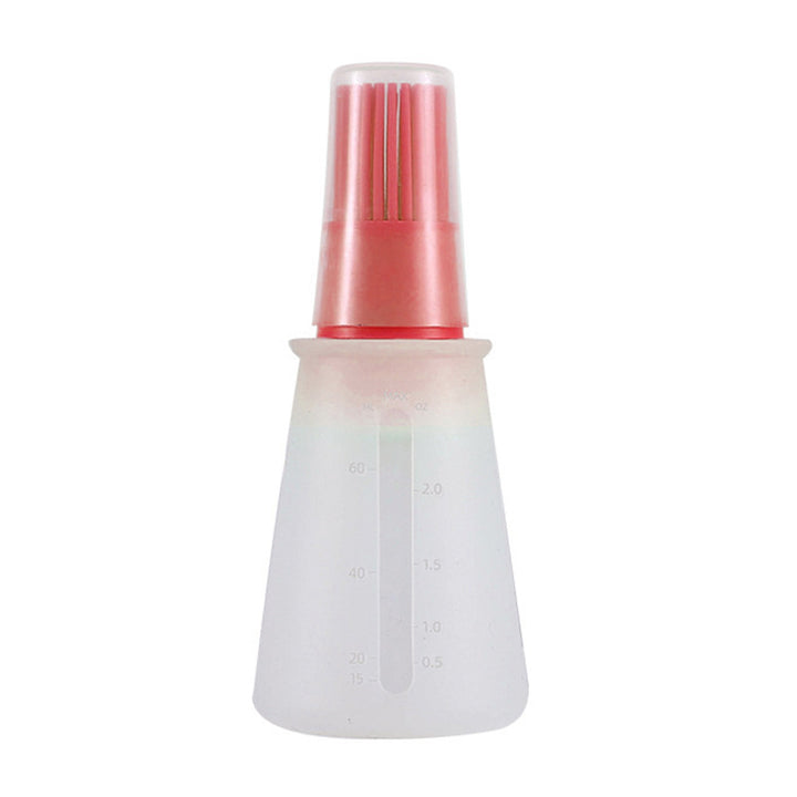 1pc Portable Silicone Oil Bottle With Brush Grill Oil Brushes Pastry Plastic Kitchen Oil Bottle Outdoor Baking BBQ Brush