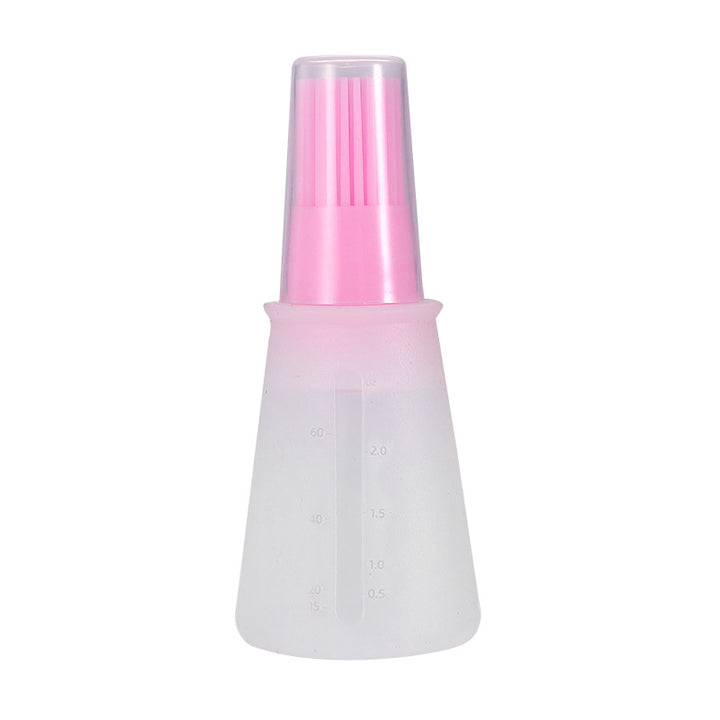 1pc Portable Silicone Oil Bottle With Brush Grill Oil Brushes Pastry Plastic Kitchen Oil Bottle Outdoor Baking BBQ Brush