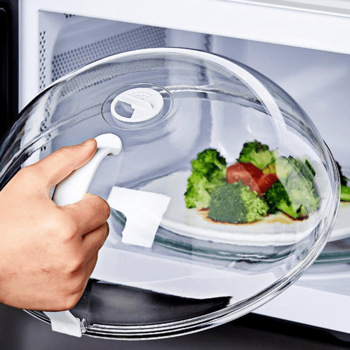 1 pièce Couvercle de Micro-ondes Transparent Couvercle de Nourriture pour Micro-ondes Anti-projections Couvercle Anti-huile Réutilisable Couvercle Alimentaire Hermétique Couvercle Résistant à la Chaleur de Cuisine