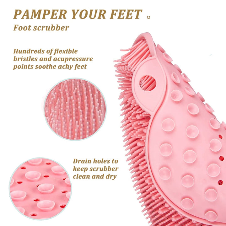 Back Wash Brush With Suckers Bathroom Body Massage Pad Back Massage Mat Scrubber Back Bath Brush Anti-Slip Clean Dead Skin