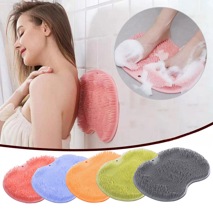 Back Wash Brush With Suckers Bathroom Body Massage Pad Back Massage Mat Scrubber Back Bath Brush Anti-Slip Clean Dead Skin