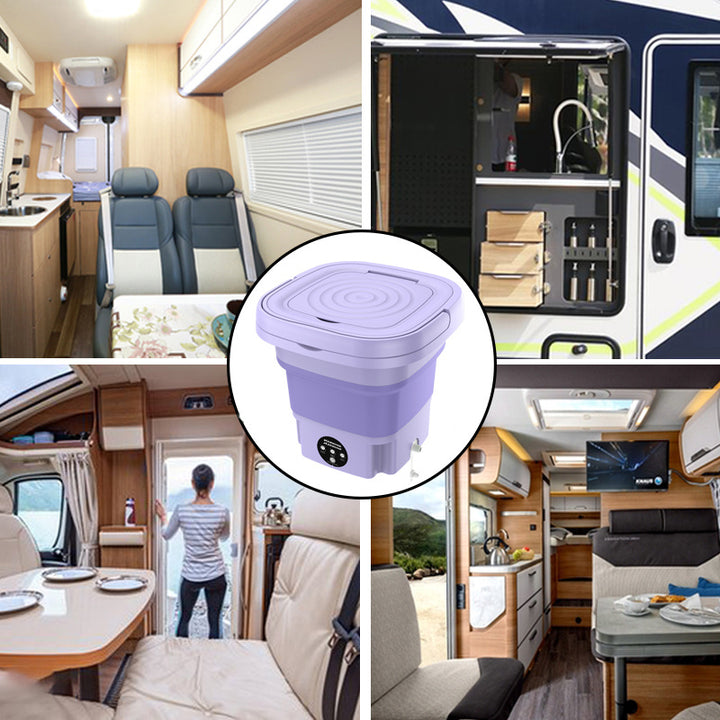 Portable Foldable 8L Mini Washing Machine - 3 Modes, Deep Cleaning, Soft Spin Dry for Business Trip, Home, RV, Washing Delicates