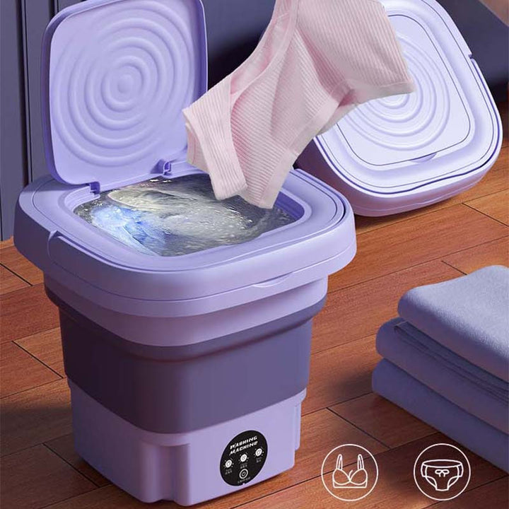 Portable Foldable 8L Mini Washing Machine - 3 Modes, Deep Cleaning, Soft Spin Dry for Business Trip, Home, RV, Washing Delicates
