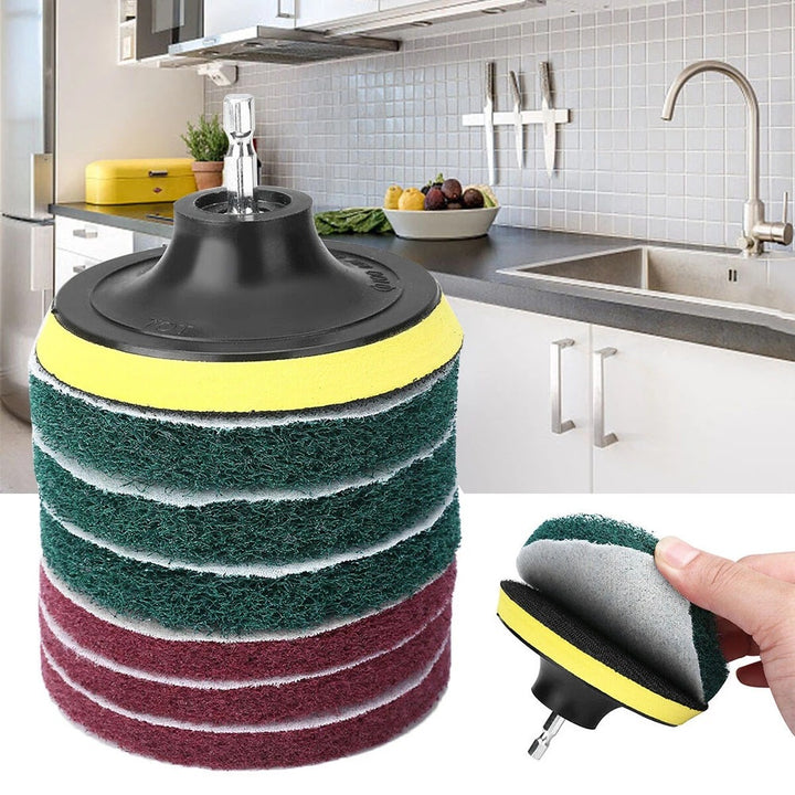 8pcs, Powerful Tile Scrubber Brush for Bathroom, Floor, and Tub Cleaning - Includes Scouring Pads and Cleaning Kit - Essential Apartment and College Dorm Supplies