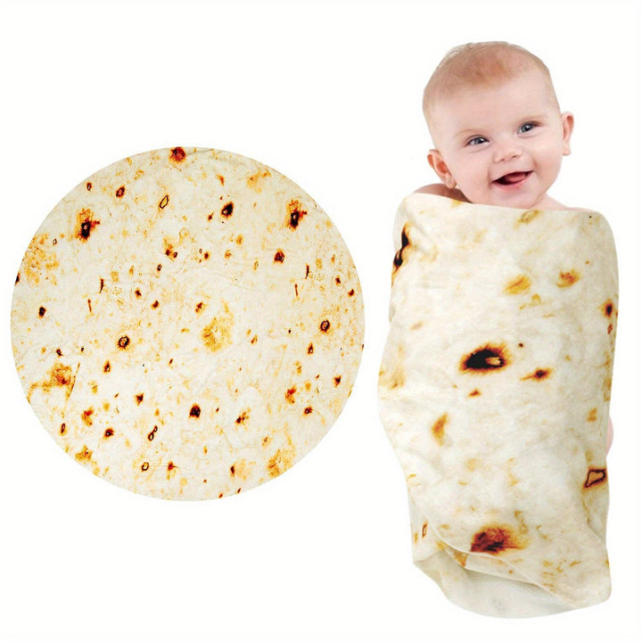 285 GSM Soft Flannel Tortilla Baby Blanket - The Perfect Funny Gift for Baby Showers! Halloween, Christmas Gift