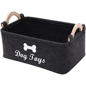 Great for Organizing Felt Pet Toy Storage Box, Dog Toy Box Storage Basket - Dog Toys, Blankets, Leashes, Food, Puppy Clothing Item Storage, Dog Supplies