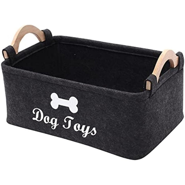 Great for Organizing Felt Pet Toy Storage Box, Dog Toy Box Storage Basket - Dog Toys, Blankets, Leashes, Food, Puppy Clothing Item Storage, Dog Supplies