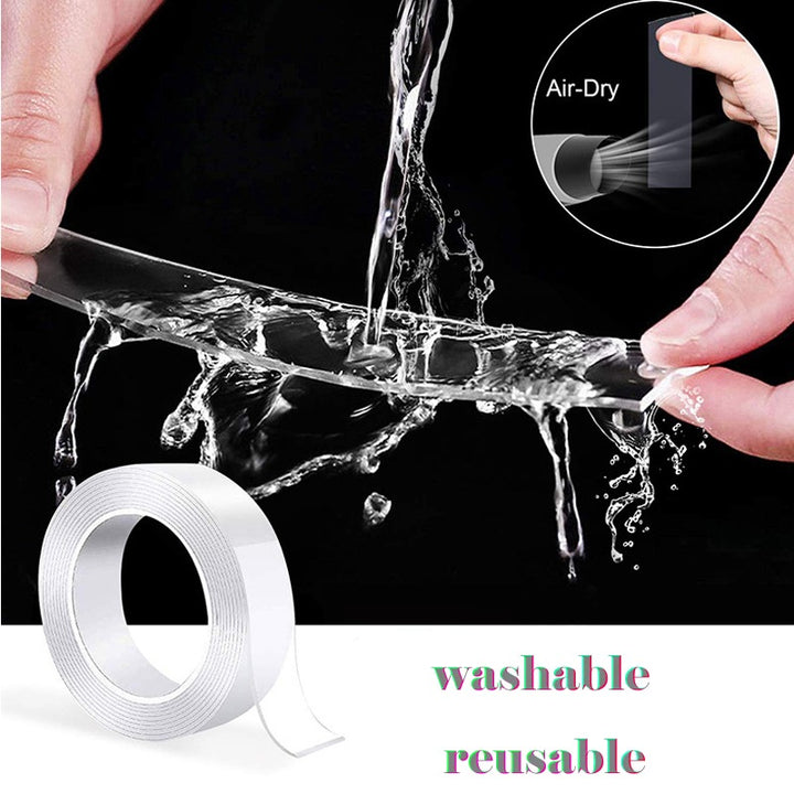 Washable Reusable Transparent Double Tape - 1pc Double Sided Adhesive Tape - Suit For Kitchen Bathroom Supplies