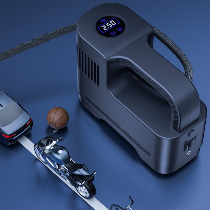 Rapid Corded Digital Air Compressor - Portable Tire Inflator with LED Lights - Ideal for Cars, Motorcycles & Emergency Use