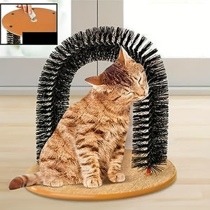 Arco Multifuncional para Gatos - Juguete de Autocuidado y Masaje, Cepillo para el Pelo, Juguete Rascador para Gatos y Gatitos