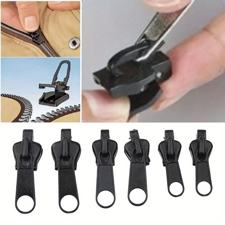 6pcs Instant Zipper Repair Kit With Universal Design & Multiple Sizes, Replacement Zipper