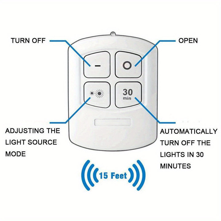 6pcs/3pcs/1pc Smart Wireless LED Under-Cabinet Lights COB Night Light With Remote Control For Wardrobe, Kitchen & More