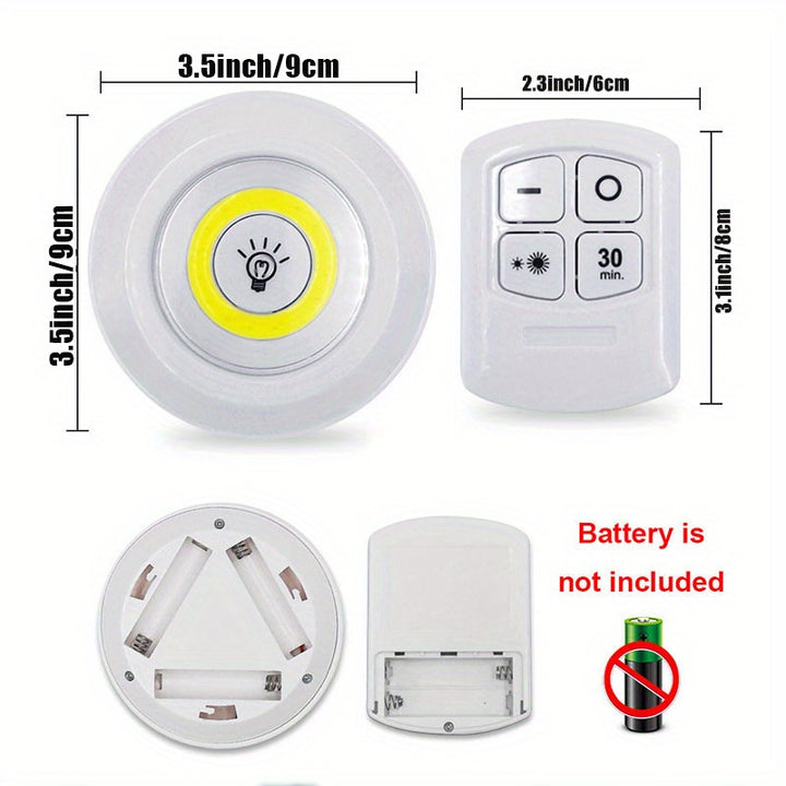 6pcs/3pcs/1pc Smart Wireless LED Under-Cabinet Lights COB Night Light With Remote Control For Wardrobe, Kitchen & More