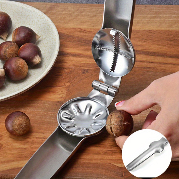 1pc, Chestnut Clip, Nutcracker Opener, Nuts Peeler, Stainless Steel Walnut Cracker, Kitchen Accessories