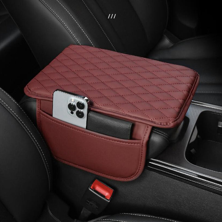 [Car Armrest Box] 1pc Car Armrest Box Heightening Pad With Side Storage Bag - Car Armrest Box Cushion - Universal For Four Seasons Car Interior Decoration Accessories