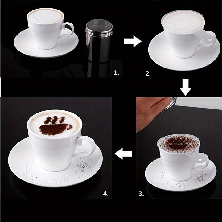 16pcs Coffee Art Stencil Set - Durable Plastic, Rust-Proof & Lead-Free for Perfect Latte Designs at Home, Cafes & Restaurants