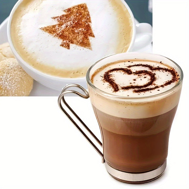 16pcs Coffee Art Stencil Set - Durable Plastic, Rust-Proof & Lead-Free for Perfect Latte Designs at Home, Cafes & Restaurants