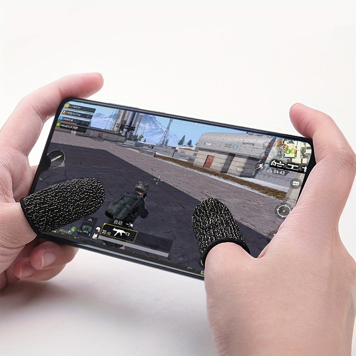 4pcs Gaming Finger Sleeves Set with Left & Right Trigger Attachments, Compatible with Smartphones, Uncharged, for Enhanced PUBG & Shooter Gameplay Experience