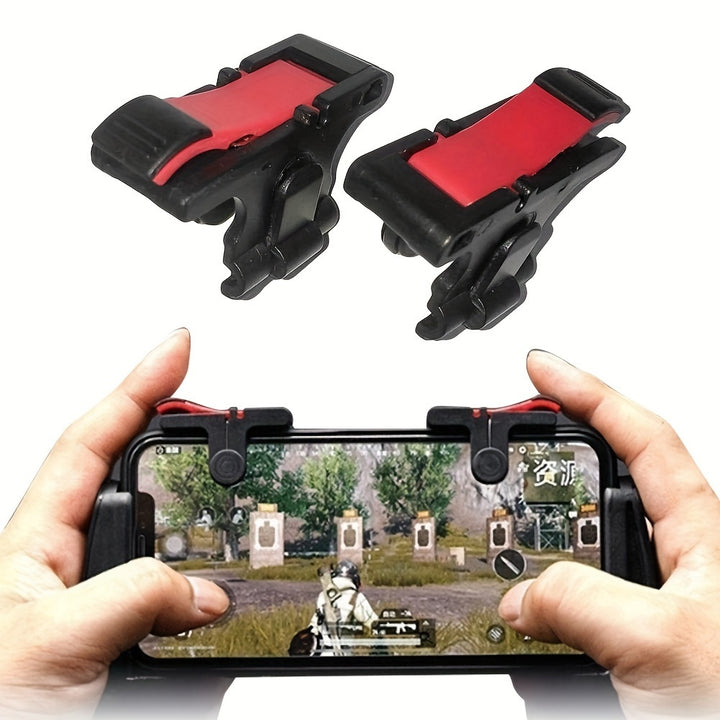 4pcs Gaming Finger Sleeves Set with Left & Right Trigger Attachments, Compatible with Smartphones, Uncharged, for Enhanced PUBG & Shooter Gameplay Experience