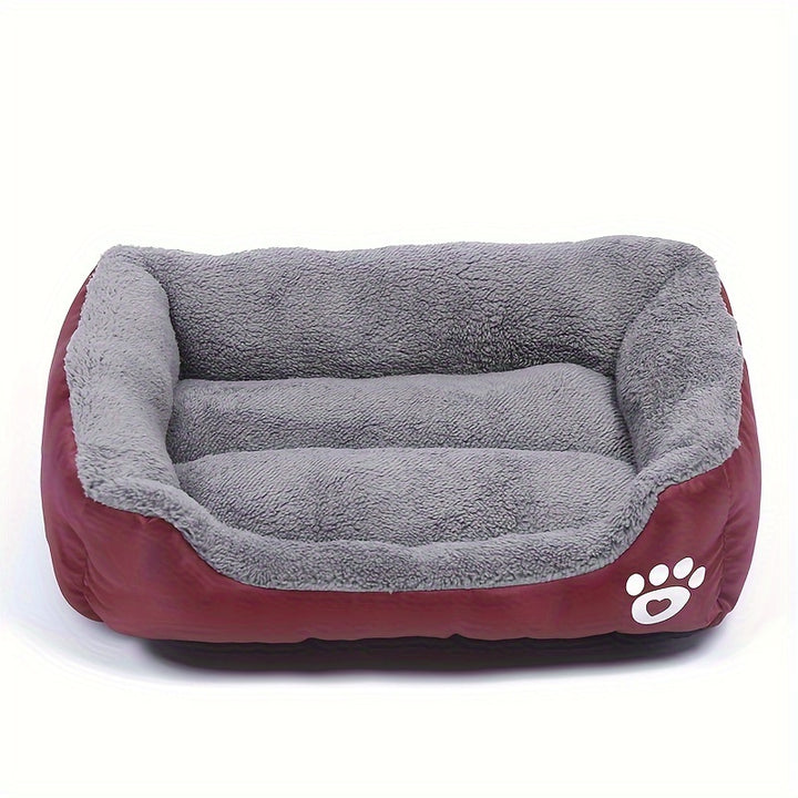 Large Square Waterproof Plush Pet Bed - 1pc Cozy Dog Cat Kennel - Washable Summer Mat for Medium to Large Dogs, Pet Supplies