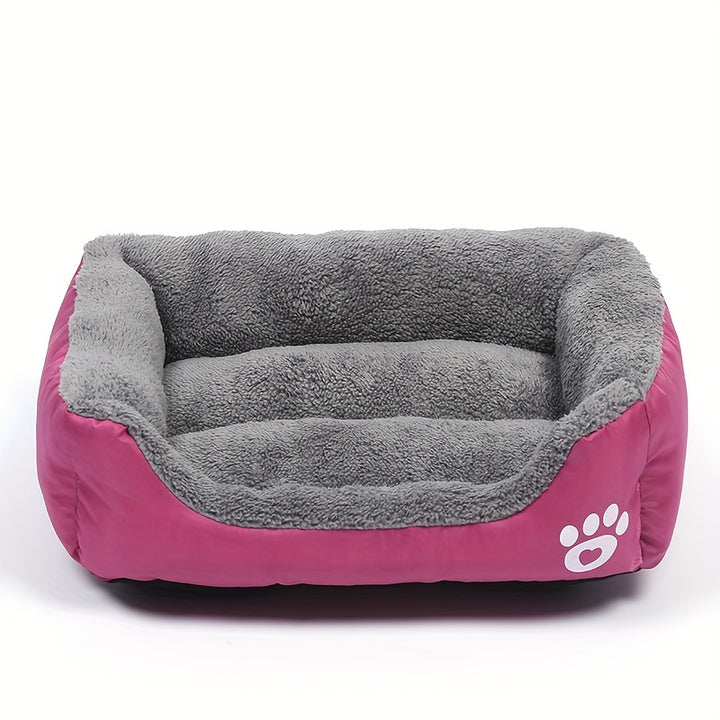 Large Square Waterproof Plush Pet Bed - 1pc Cozy Dog Cat Kennel - Washable Summer Mat for Medium to Large Dogs, Pet Supplies