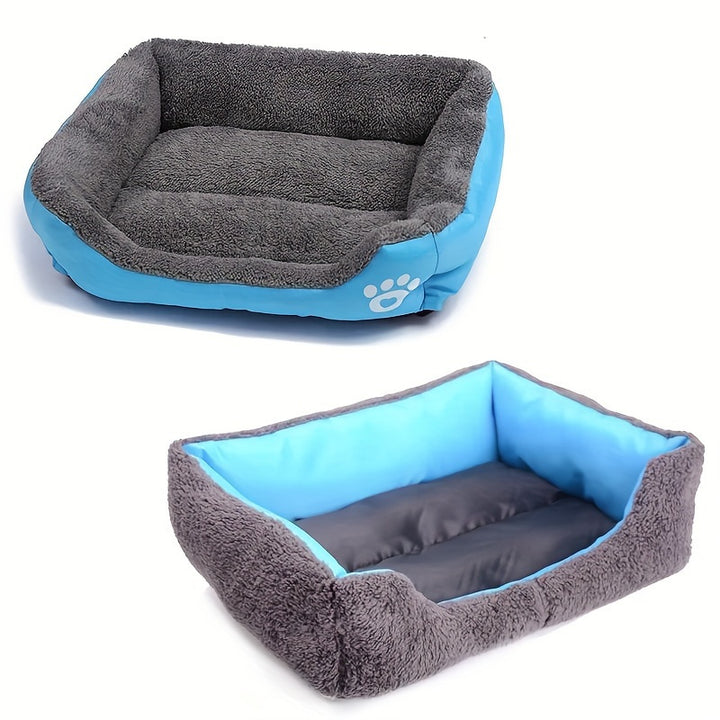 Large Square Waterproof Plush Pet Bed - 1pc Cozy Dog Cat Kennel - Washable Summer Mat for Medium to Large Dogs, Pet Supplies