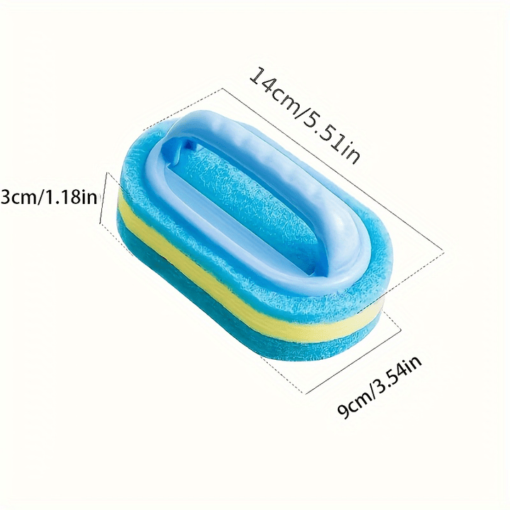 1pc Ergonomic Magic Sponge Scrubber with Handle - Reusable, Non-Electric Cleaning Tool for Sparkling Kitchen & Bathroom Surfaces, Ideal for Glass, Walls, Toilets & Ceramics, Halloween gift, Christmas gift