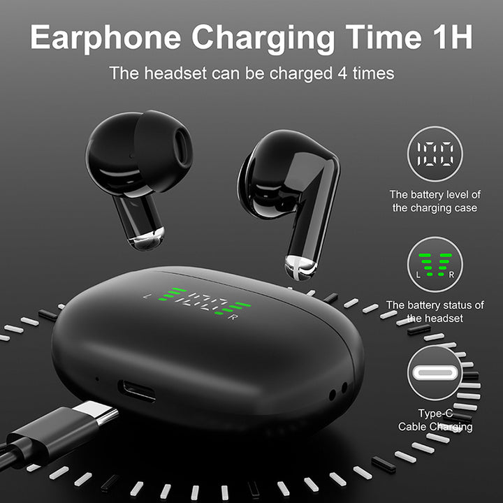 Wireless5.3 Earbuds, TWS Stereo Earphones, Sport Headset, Touch Control in Ear Headphones with LED Digital Display Charging Case for Phone