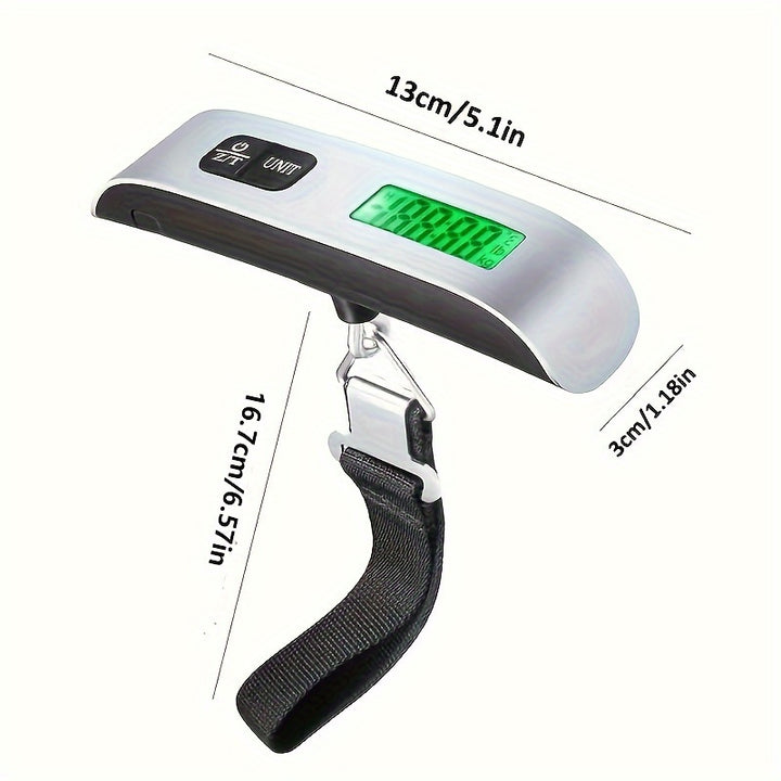 Digital Luggage Scale, Portable Electronic Weight Scale with Backlit LCD Display, High-Precision Travel Bag Weighing Scale, Battery Powered, Plastic, Sports Style, Non-Washable - Max 50kg/110lb Capacity