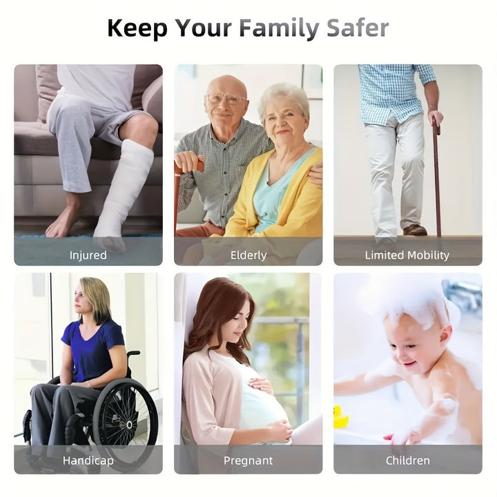 [Safety Grab Bars] 2pcs 12" Shower Safety Grab Bars with Strong Suction Cups | Non-Slip Assistance Handles for Elderly, Bench & Chair Support, Plastic Material, Easy Installation for Bathroom Safety | Modern Bathroom Accessor