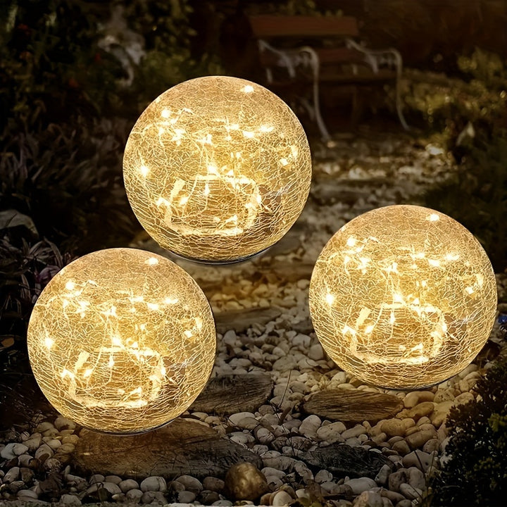 4pcs Lumières Extérieures à Panneaux Solaires en Verre Craqué – Lumières de Chemin de Jardin avec Piquets, Charge de 2 Heures, Utilisation de 6-8 Heures, Idéal pour la Saint-Valentin & Décor de Mariage, Idée Cadeau pour Patio, Pelouse & Allée