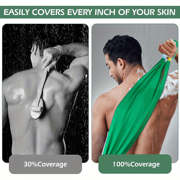 Soft Exfoliating Back Scrubber Towel - Ultimate Polyester Striped Design for Men & Women