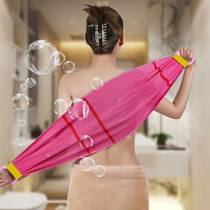Soft Exfoliating Back Scrubber Towel - Ultimate Polyester Striped Design for Men & Women