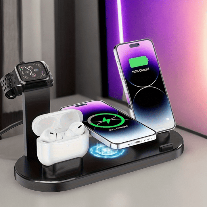 Wireless Charging Station, 3in 1 Wireless Charger Stand, Multi Fast Wireless Charging Dock for iPhone Multiple Devices for iPhone 16/ 15/ 14/ 13/ 12/11/ Pro/ Max/ X/ XS/ XR, for Airpods 3/ 2/ Pro, for Samsung S23 Ultra S22/ S