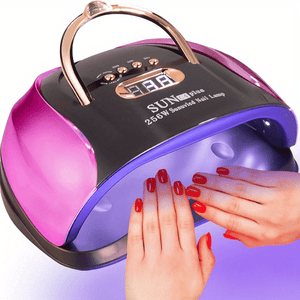 Lampe à ongles UV LED haute puissance de 256W avec 4 réglages de minuterie, capteur automatique et affichage intelligent - Durcissement rapide du vernis gel, design violet et noir, poignée ergonomique pour manucures professionnelles